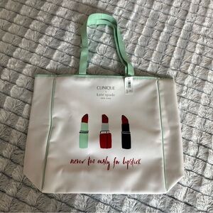 Kate Spade Cream and Mint Lipstick Tote new